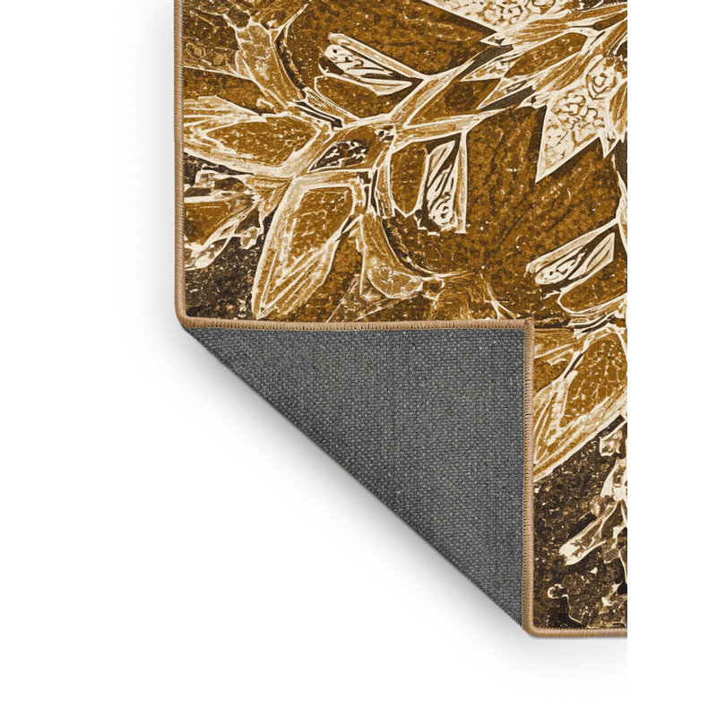 Soft Plush Farner Christmas Modern & Contemporary Abstract Area Rug in Brown – LightBrown Binding, 5x8