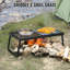 Gril de feu de camp pliant, grille en acier robuste, grilles de camping portatives de 22,4 po au-dessus d'un foyer, équipement de cuisson de feu de camp avec sac de transport pour pieds, grille de cuisson pour la cuisson à flamme nue à l'extérieur