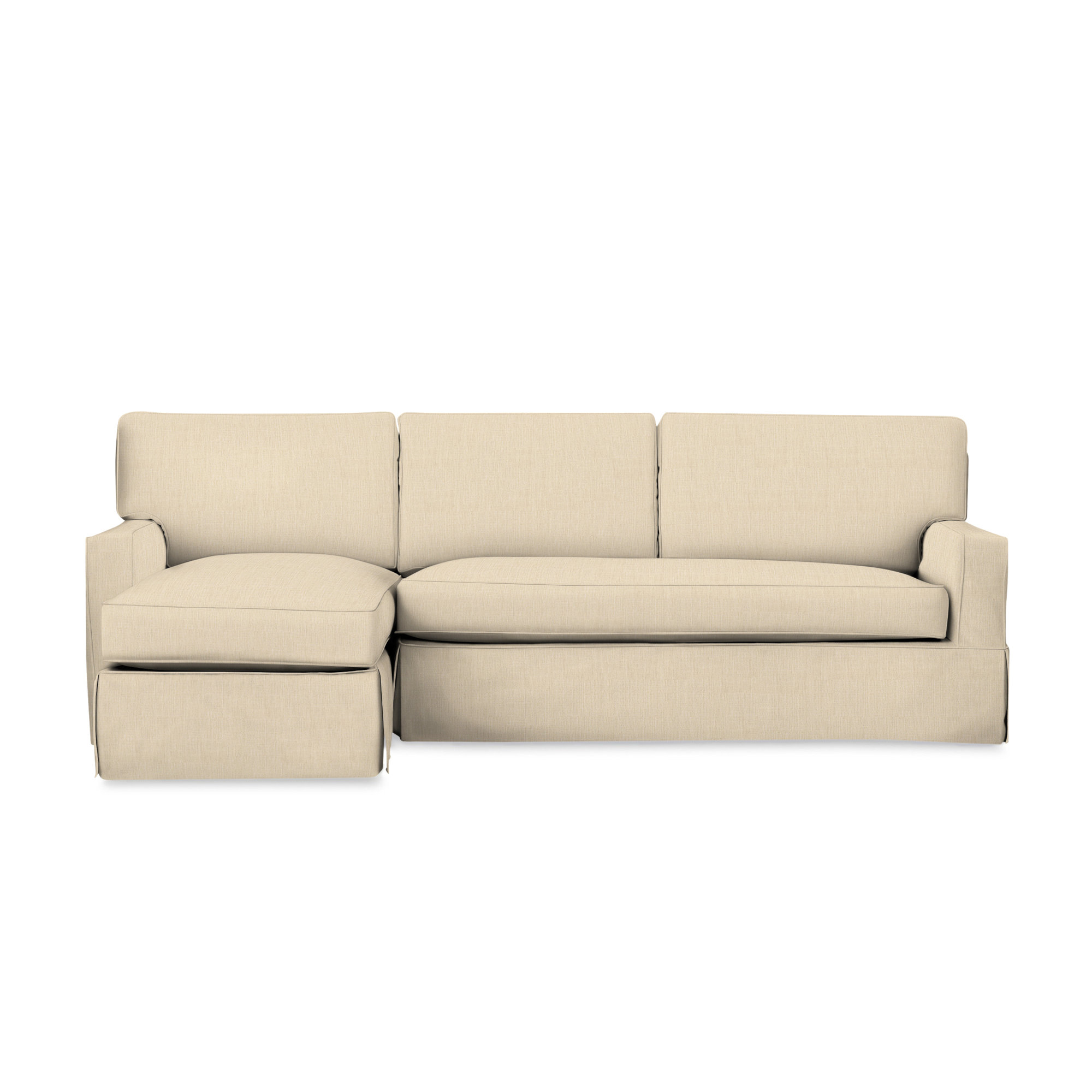 Taylor Upholstered Chaise L-Sectional, Canvas Flax Sunbrella® Canvas, Left Hand Facing