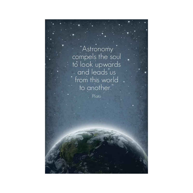 Plato Astronomy Quote - Wrapped Canvas Print, 20.32 cm H x 30.48 cm W