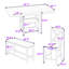 Ensemble de salle à manger 6 pièces, table extensible avec rallonge amovible, tablettes de rangement, chaises rembourrées et banc-2072984489