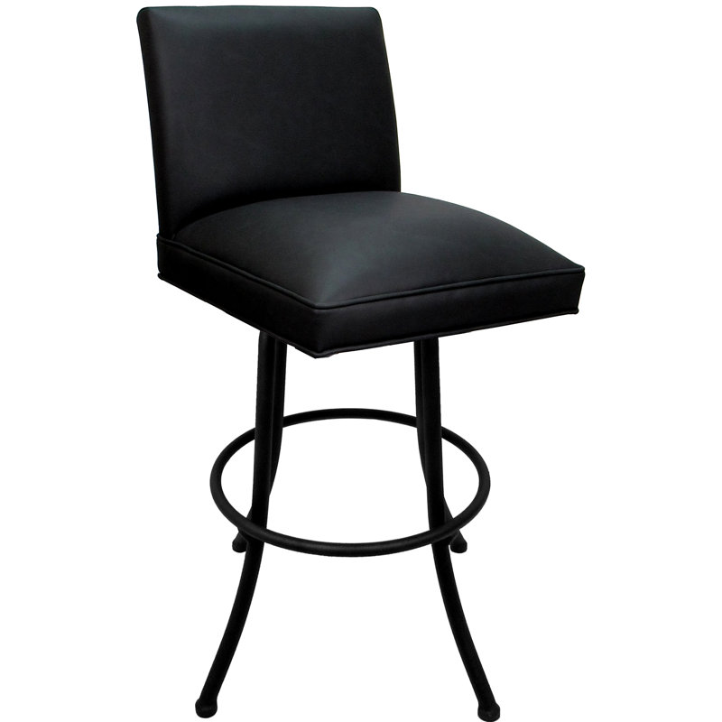 Tabouret de bar pivotant en métal - siège d'une hauteur de 30 po, Siège noir / cadre noir