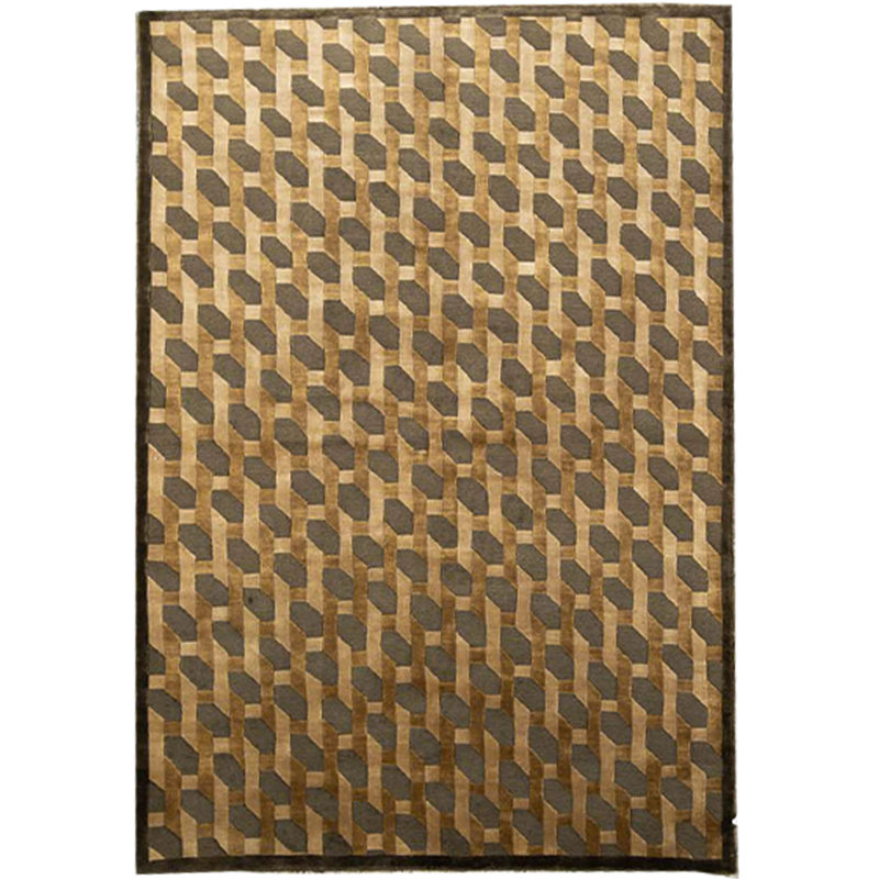 Tapis beige noué à la main de haute qualité
