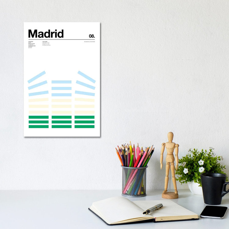 Madrid 1 Piece Wall Art on Canvas, 20.32 cm H x 30.48 cm W, Wrapped Canvas