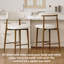 Ensemble de 2 tabourets de bar à hauteur de comptoir, tabourets de bar rembourrés avec pieds en métal pour îlot de cuisine, beige-130094511