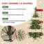 Arbre de Noël pré-éclairé avec tronc naturel, lumières DEL et base en métal-1722632069
