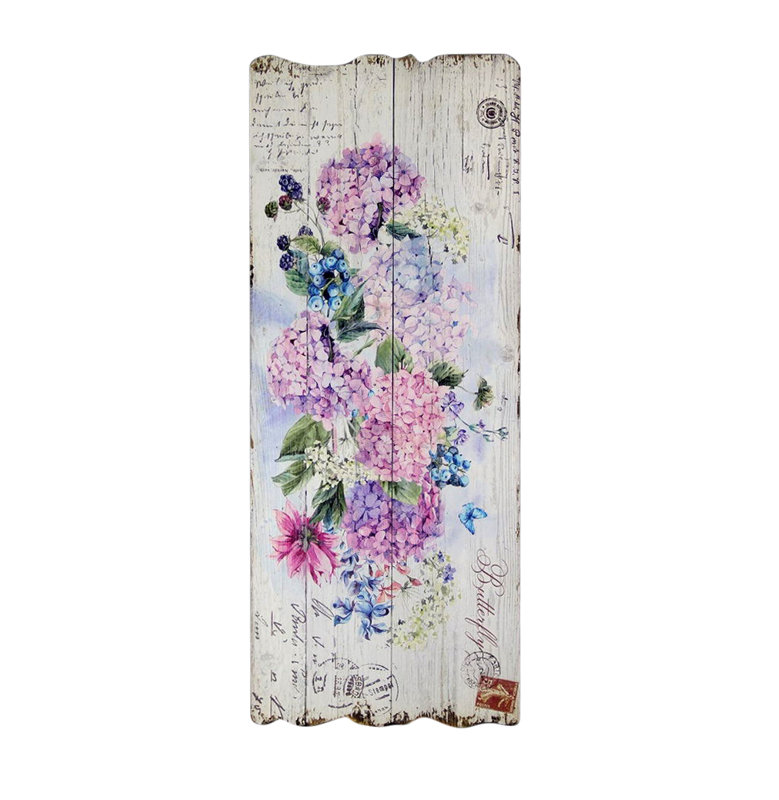 « full fleuri », impression sur bois
