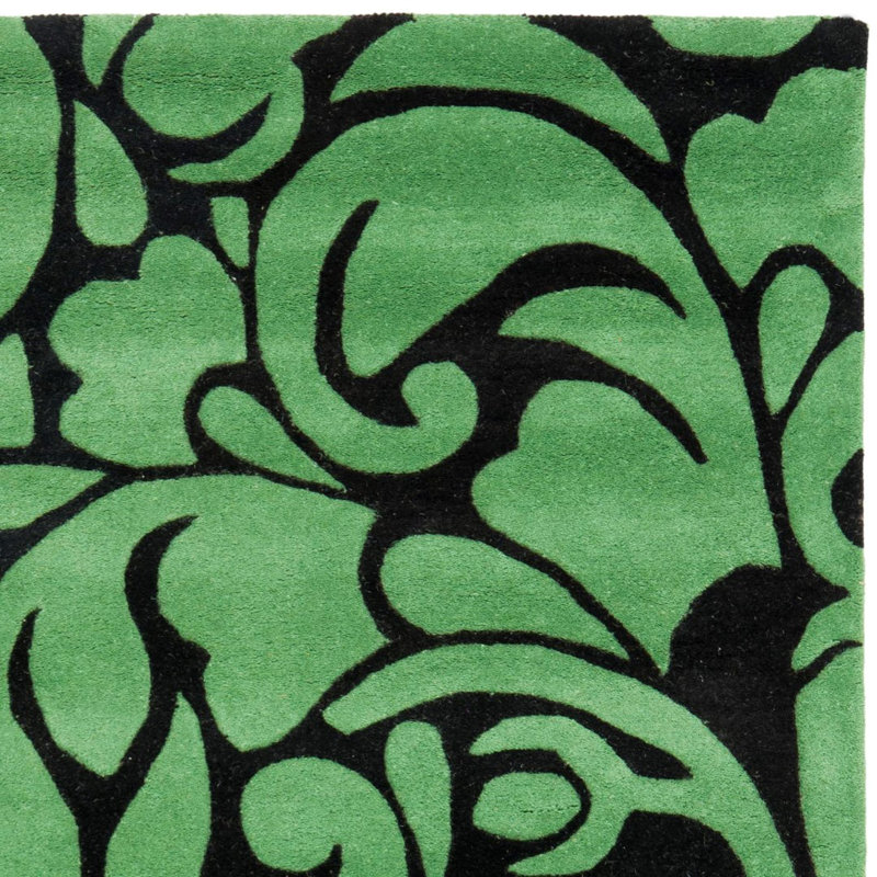 Twila Hand Tufted Wool And Viscose Floral Rug, Rectangle 3'6" x 5'6"