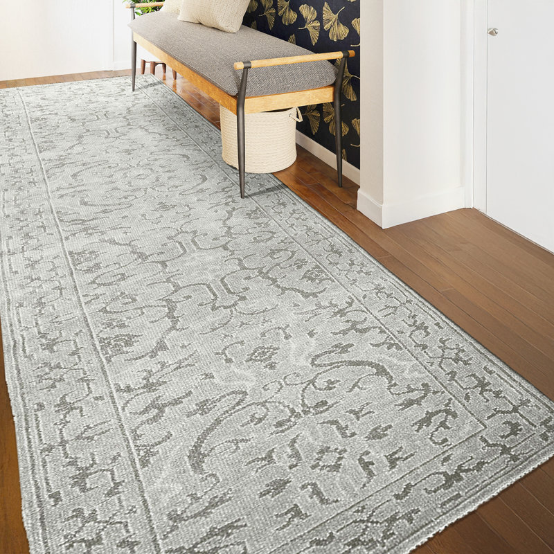 Hand-Knotted High-Quality Light Blue Runner