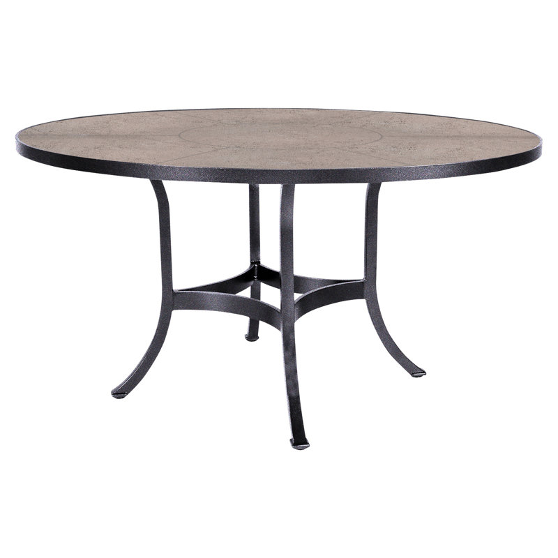 Outdoor Round Dining Table, 42" W x 42" L x 29.5" H, Graphite, Summit Gray