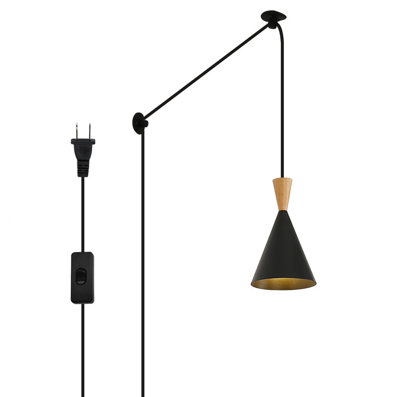 Luminaire suspendu moderne noir avec cordon de bois en métal, lustre réglable pour chambre à coucher, salon, îlot de cuisine