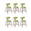 Tabourets de bar pivotants rembourrés et courbés (ensemble de 6)-1736543065