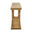 Console rectangulaire à 2 niveaux en bois naturel avec pieds fuselés sculptés