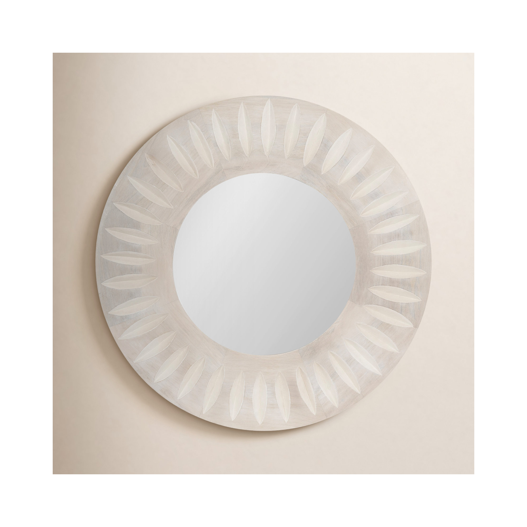 Hareton Solid Wood Round Mirror