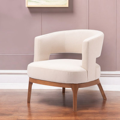 Fauteuil rembourré 27 po beige et brun