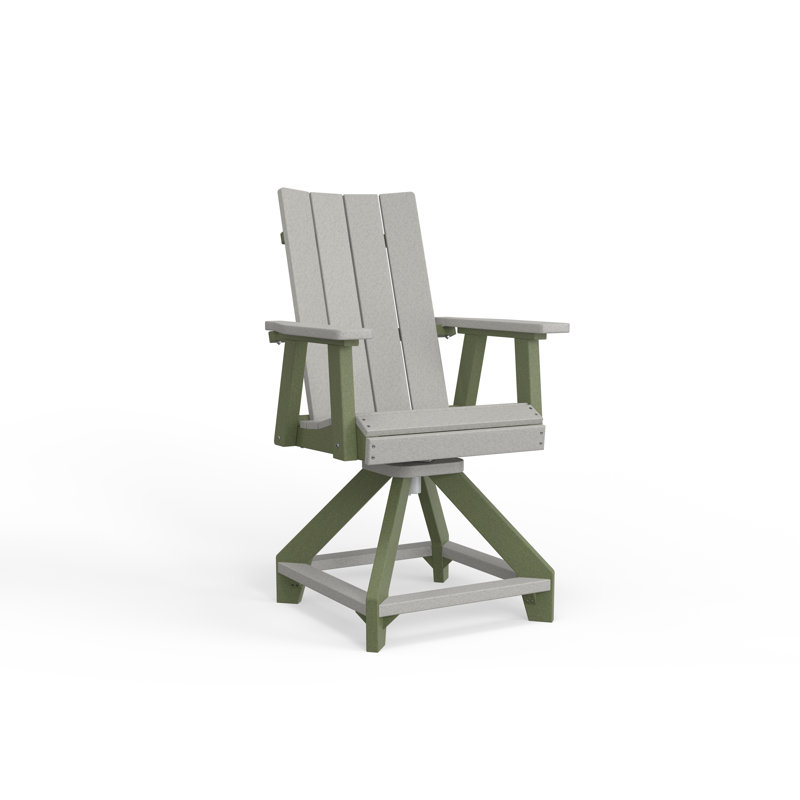SOL Outdoor Bar Stool, Seafoam, Light Grey