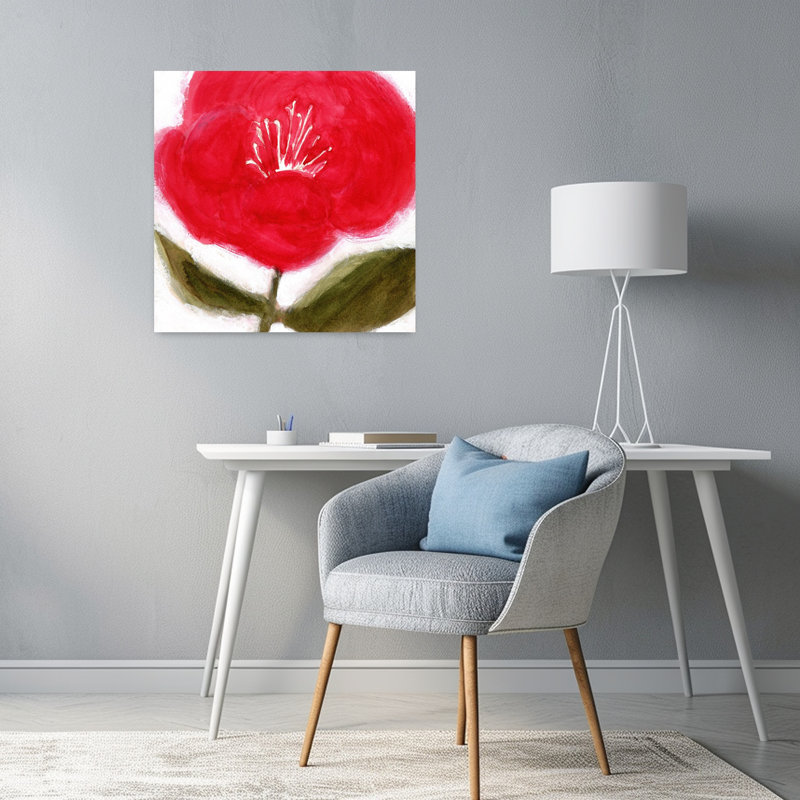 Art contemporain abstrait, art floral coloré, H 24 po x l 24 po
