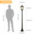 Solar Post Light Streetlight Black Aluminium