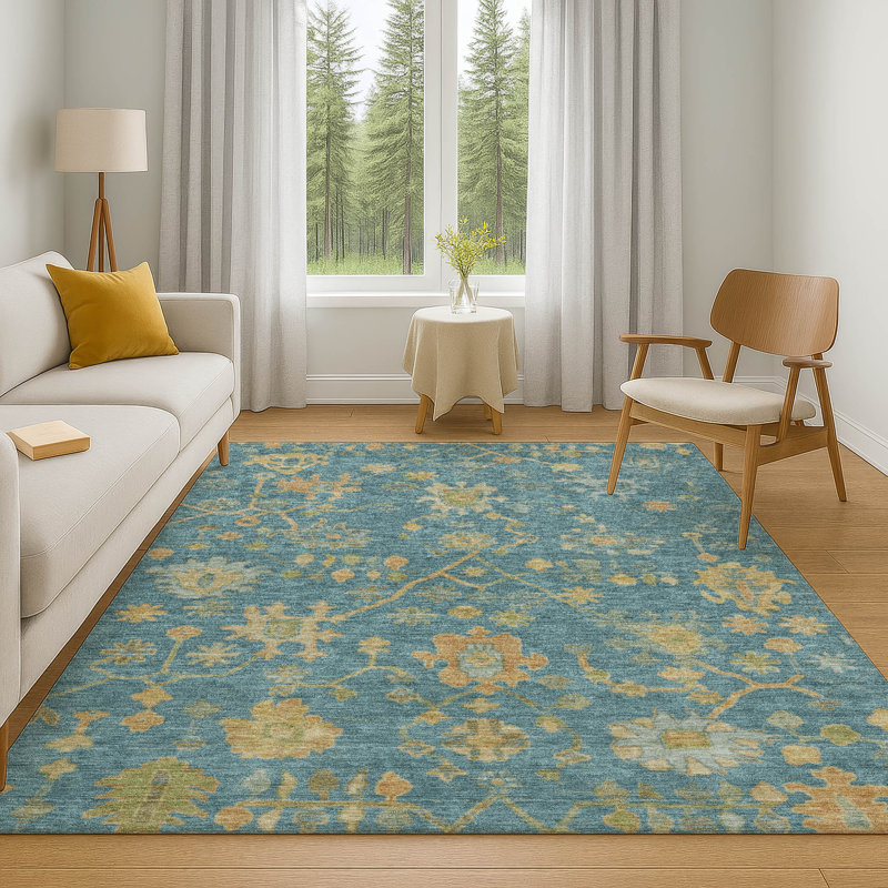 Tapis de qualité supérieure lavable à la machine Alaina AMF1930 Global, Rectangle 9 pi x 12 pi