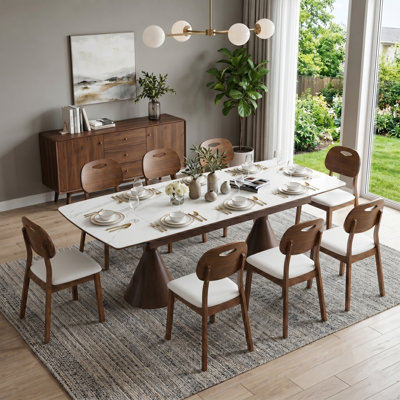 Ensemble de table de salle à manger extensible 55 "à 79" avec chaises en cuir PU Dominick