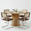 Ensemble de salle à manger à piédestal rond 5 pièces avec chaises Cantilever-1386244610