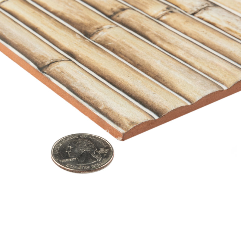 Bamboo 5.88'' W x 11.88'' L Tile, Sandy White