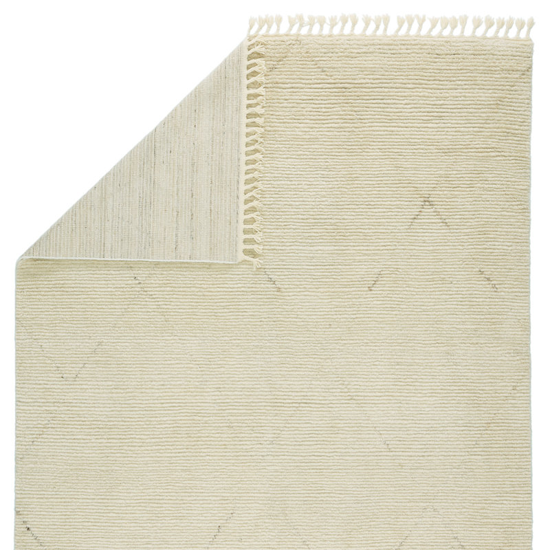 Manesa Wool Geometric Area Rug in Cream/Dark Brown, Rectangle 8' x 10'