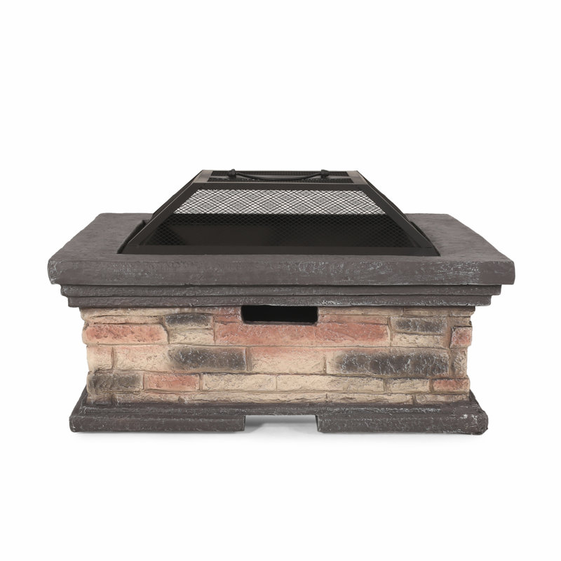 29 Inch Square Wood Burning Fire Pit For Cozy Outdoor Gatherings And Enhanced Backyard Atmosphere