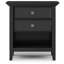 Table de chevet transitionnelle en bois massif l 24 po avec 2 tiroirs et tablette de rangement ouverte Amherst-618343173