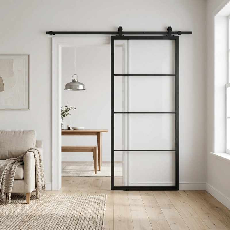 4 Lite Interior Steel French Barn Door