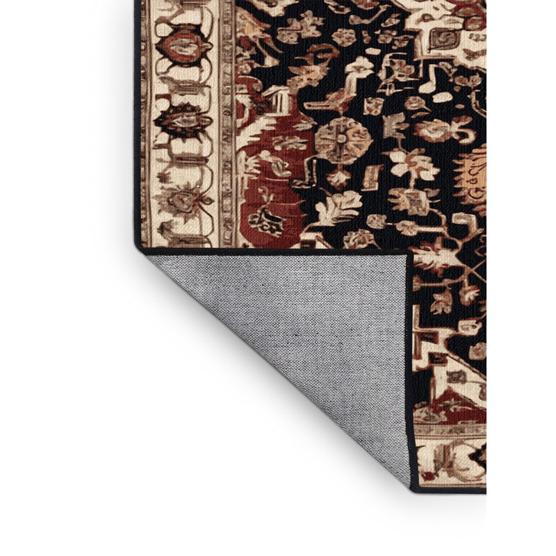 Tapis brun lavable à la machine, Rond 6 pi