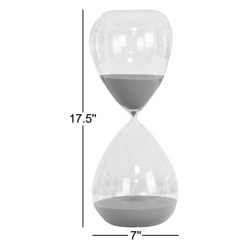 Emelle Handmade Glass Abstract Hourglass Decorative Object, Navy