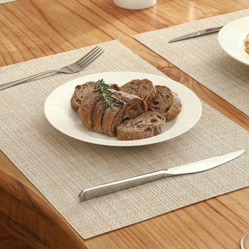 Ensemble de 4 napperons beiges résistants à la chaleur et antidérapants pour la table de salle à manger