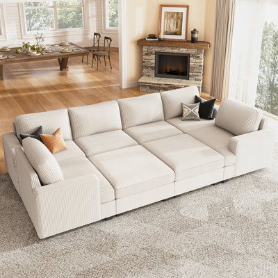 Anureet Modular Sectional Sofa U-Shaped Sleeper Sofa Bed With Storage Space