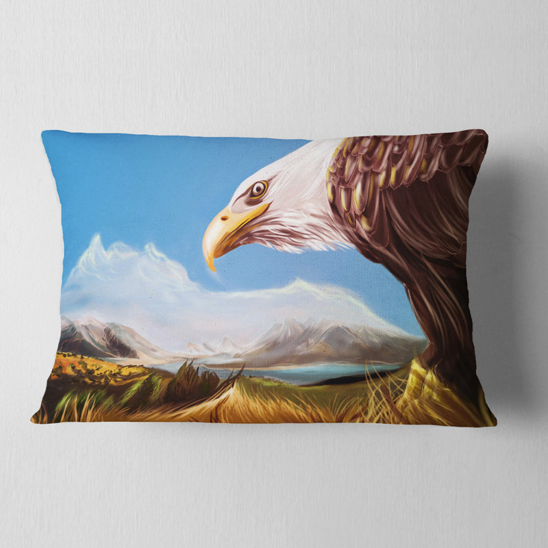 Aigle volant dans le ciel - Coussin décoratif à imprimé animal