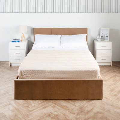 Joann Upholstered Velvet Lift Up Storage Bed with Mattress