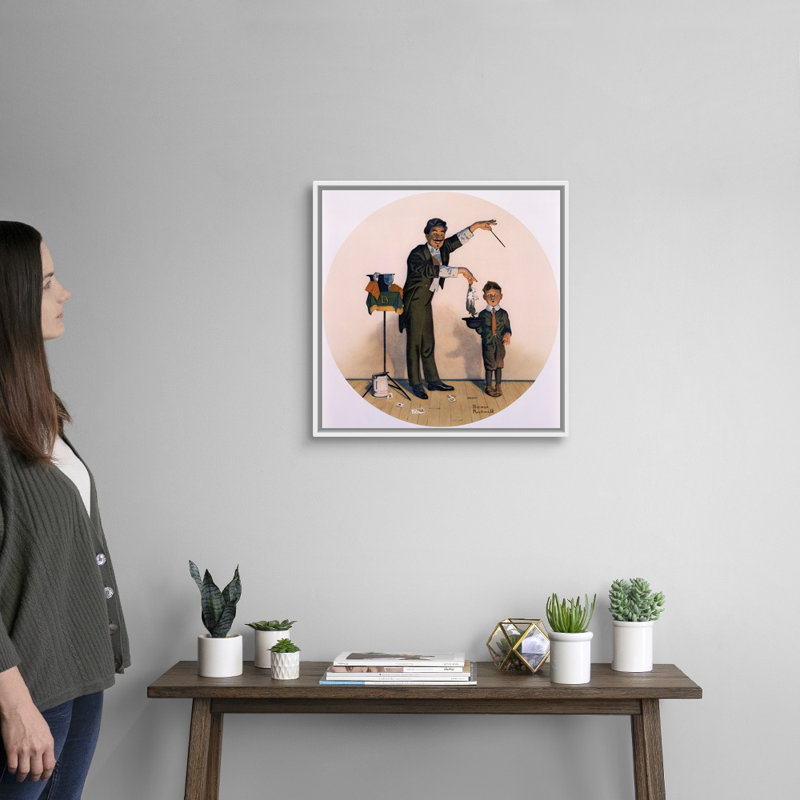 Art mural sur toile Le magicien, H 22 po x l 22 po x P 1,75 po, Cadre flottant blanc