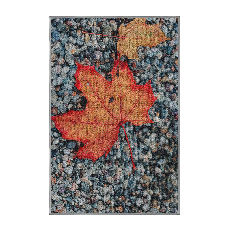 Tapis gris zone feuille 44, Rectangle 5 pi x 7 pi