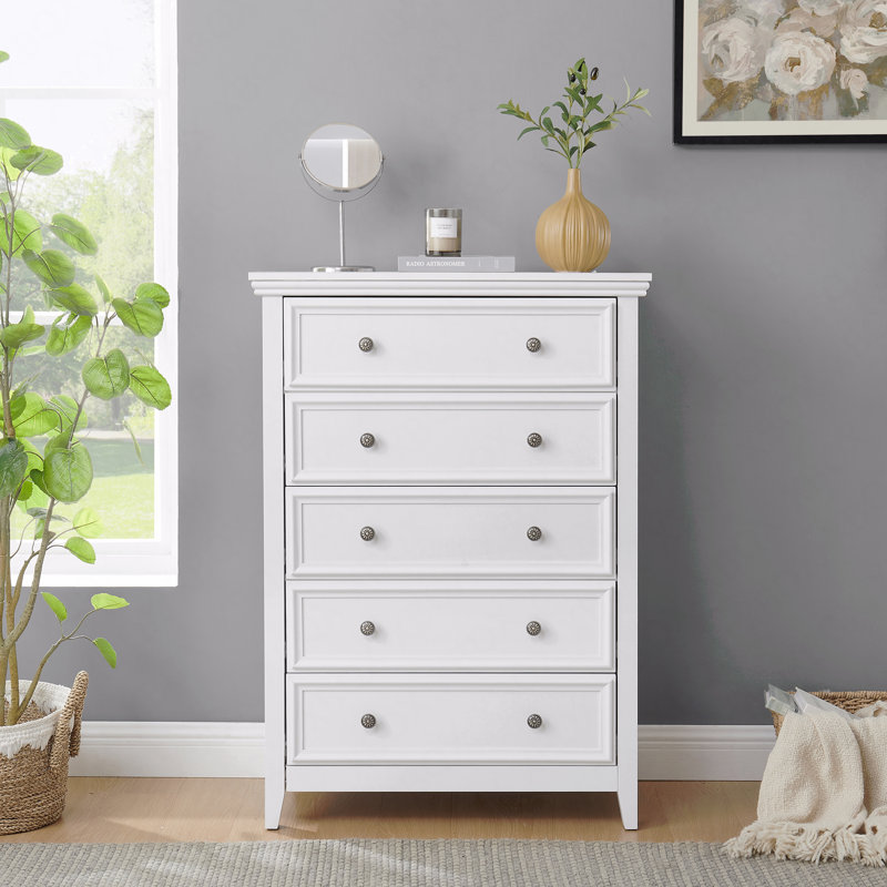 Armoire de rangement moderne à 5 tiroirs - Commode haute pour commode de chambre à coucher