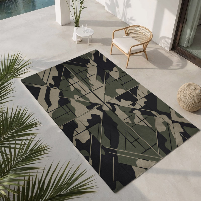 Shadow Flare Indoor And Outdoor Area Rug, Rectangle 4' x 6'