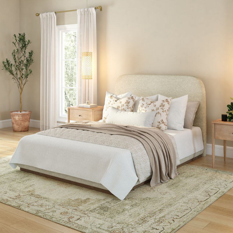 Lit tapissier Ashland (grand), avoine, Gruau, Grand