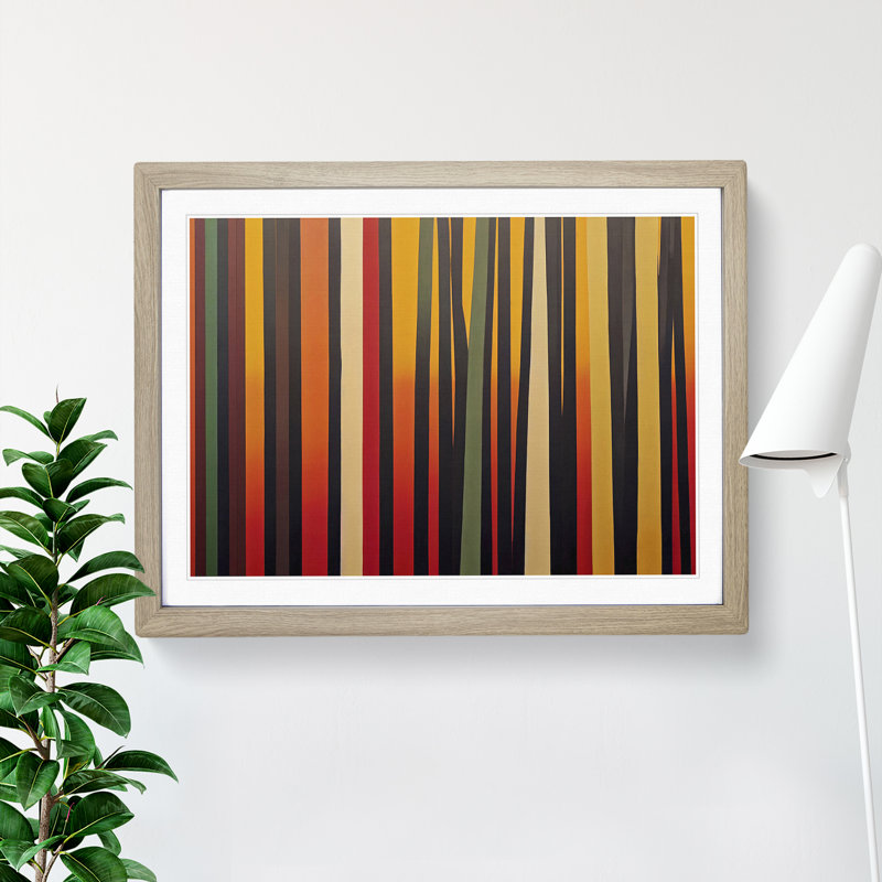 XH1022-630X An Exquisite Abstract Forest - Single Picture Frame Painting, 46cm H x 64cm W x 2cm D, Oak