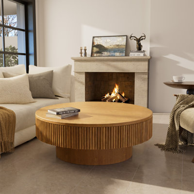 Teajah Fluted Round Handcrafted Coffee Table