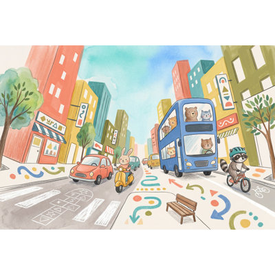 Décoration murale amovible pour enfants Playful City