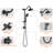 6 Inch Rain Shower Head And Handheld , Matte Black, 2.5 Gpm, Adjustable Water Flow, Corrosion , Elegant Design Black Finish, Slide Bar, Superior Look-120951961
