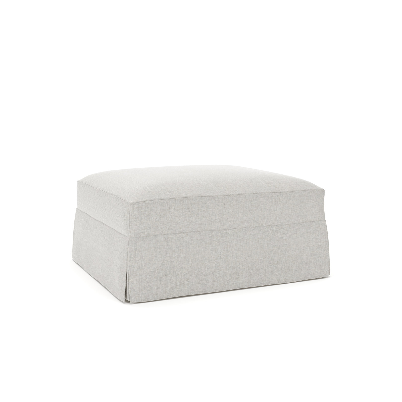 Lucia Upholstered Ottoman, Drusky Ivory Sustain® Basketweave