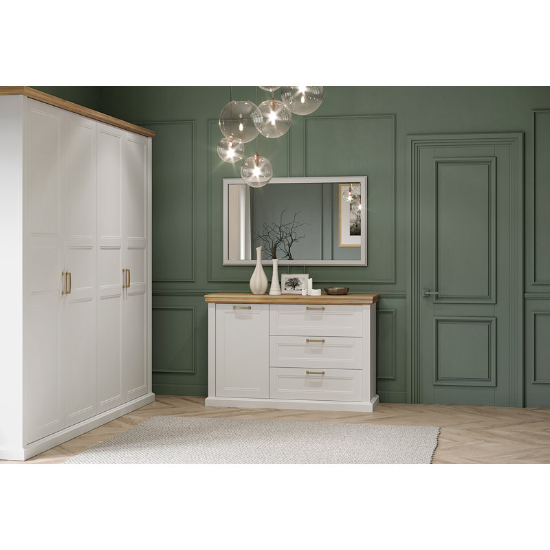 Commode combinée 3 tiroirs l 54 po, Blanc