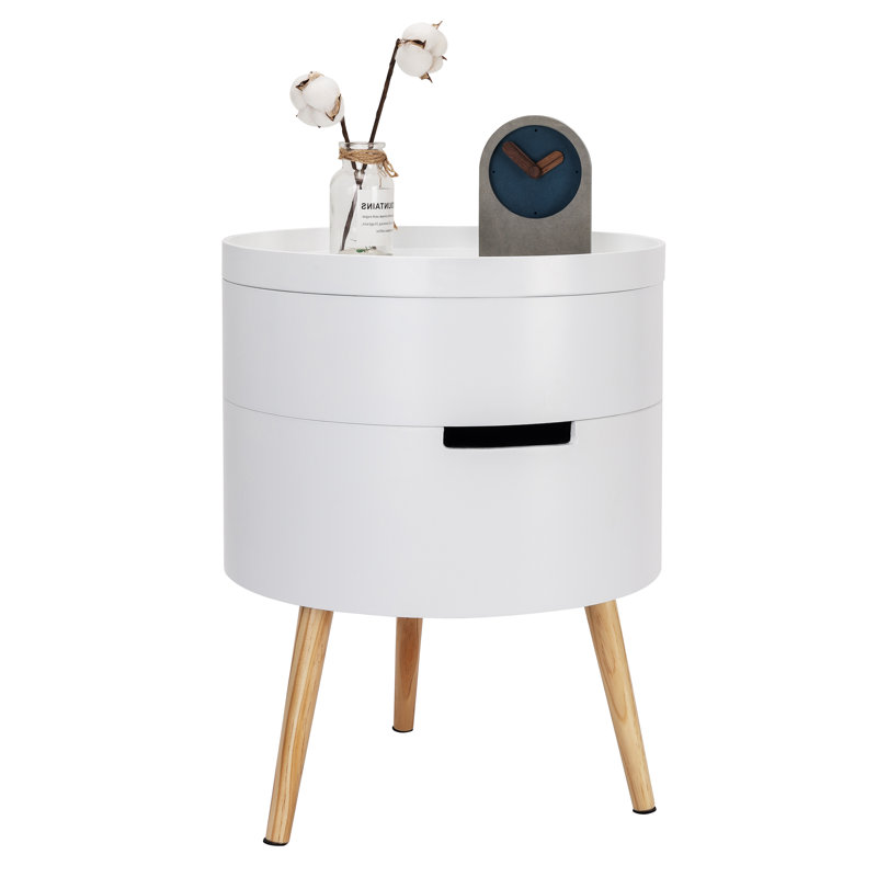 Arek 1 Drawer Bedside Table, White