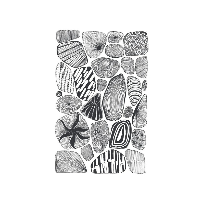 Stone Shapes - Framed Wall Art Print, 48" H x 32" W, Wrapped Canvas, Does Not Apply