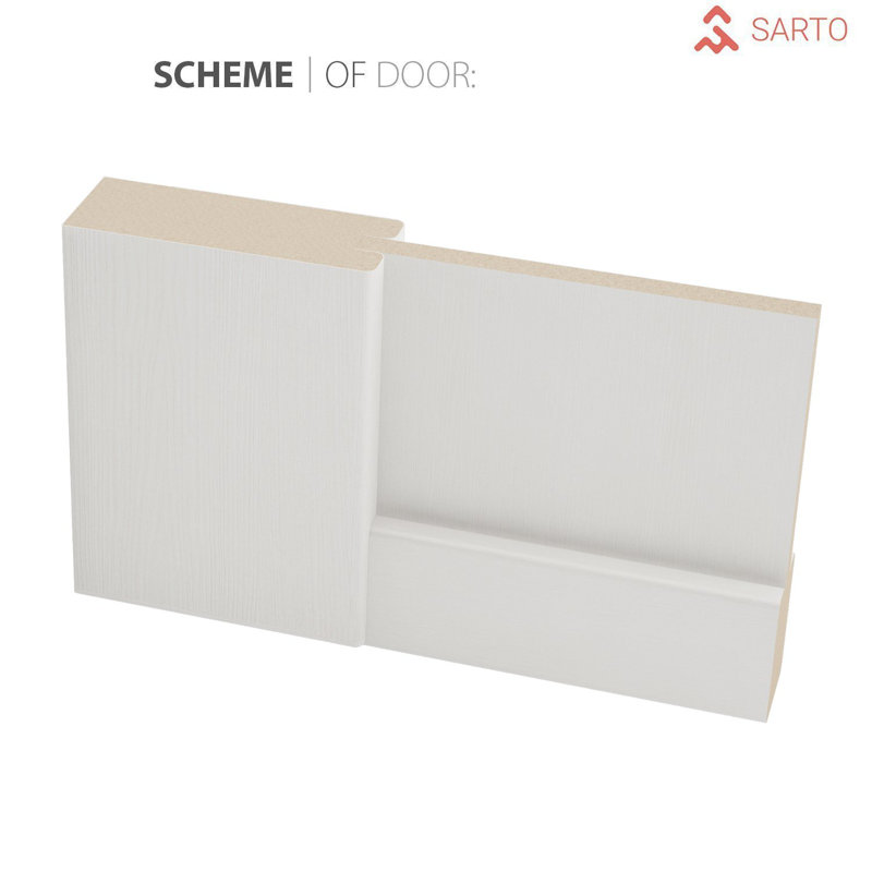 Porte blanche en verre givré Lucia, 24 po x 96 po
